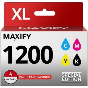 maxify pgi-1200xl black & 3color multi pack ink 1200xl compatible to canon ib4120 mb2120 mb2720 mb2120 mb5120 mb5420 b2020 mb2320 printers