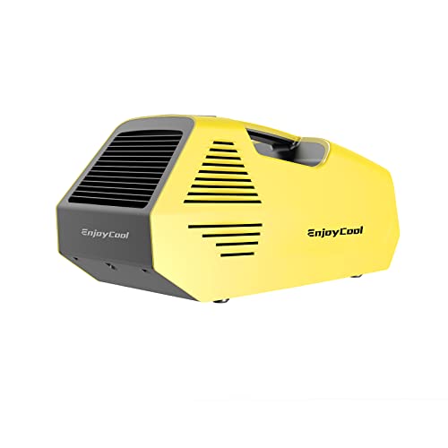 EUASOO Portable Air Conditioners, 2380BTU Fast Cooling Outdoor Air Conditioner, 240W Low Power Consumption Portable Mini Air Conditioner for Camping Tent, RV, Car, Truck, Van and Fishing-Yellow