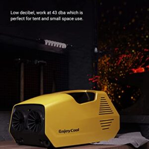 EUASOO Portable Air Conditioners, 2380BTU Fast Cooling Outdoor Air Conditioner, 240W Low Power Consumption Portable Mini Air Conditioner for Camping Tent, RV, Car, Truck, Van and Fishing-Yellow