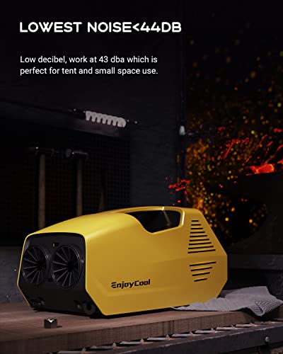 EUASOO Portable Air Conditioners, 2380BTU Fast Cooling Outdoor Air Conditioner, 240W Low Power Consumption Portable Mini Air Conditioner for Camping Tent, RV, Car, Truck, Van and Fishing-Yellow