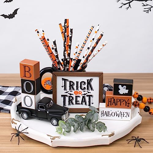 Halloween Decor - Halloween Decorations - Tiered Tray Decor Wooden Block Sign for Bathroom Home Kitchen Table Decor