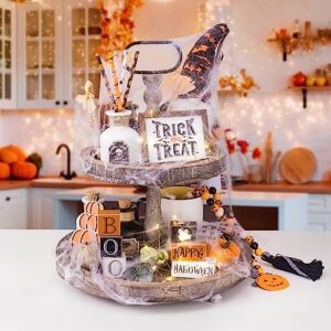 Halloween Decor - Halloween Decorations - Tiered Tray Decor Wooden Block Sign for Bathroom Home Kitchen Table Decor