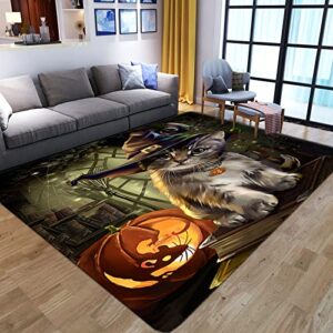 fluffy rug 8x10 feet / 240x300 cm faux wool indoor accent rug non-slip low-pile carpet for entrance living roombedroom dining table 3d white green yellow cartoon cat pattern