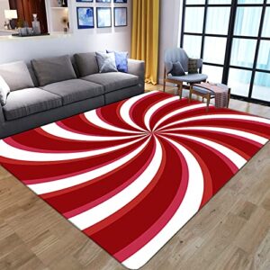 fluffy rug 8x10 feet / 240x300 cm faux wool indoor accent rug non-slip low-pile carpet for entrance living roombedroom dining table red pink white visual swirl pattern