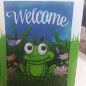 Garden Flag with Frog with lilly pad 12.5" X 18"