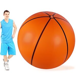 meooeck 6 ft giant beach balls jumbo inflatable basketball for pool large floating ball giant inflatable ball with repair patch for sports birthday beach pool party decorations favors summer game toy