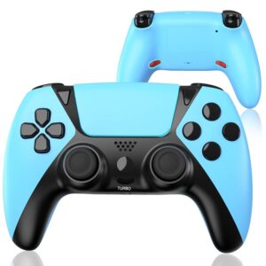 ymir gamepad for ps4 controller, elite wireless remote for playstation 4 controller compatible with ps4/slim/pro/steam/pc , with upgraded programming function/turbo/motion sensor/dual vibration( blue)