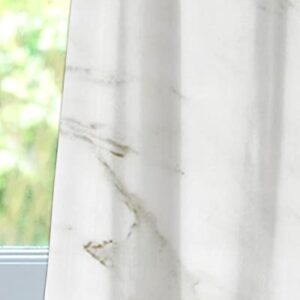 JasmineM Valances Curtains for Windows White Gold Marble Rod Pocket Kitchen Valance Scarf for Living Room Wild Symbol Short Window Treatment Drapes Curtain for Bedroom 60x18in