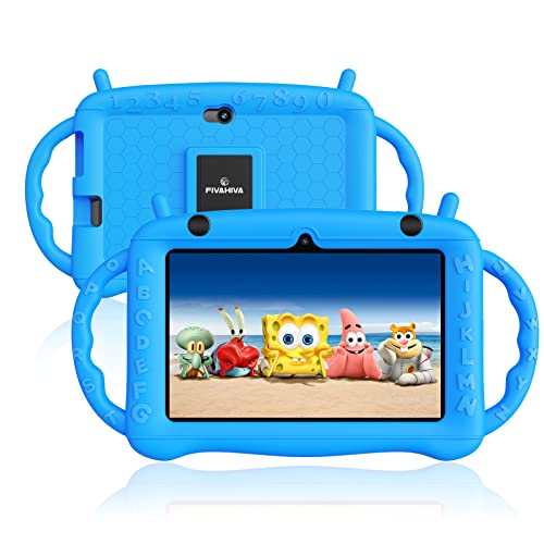 Fivahiva Kids Tablet 7 inch, Android 12 OS, Tablet for Kids,2GB+32GB ROM, Games, Wi-Fi, Parental Control, Dual Cameras, Tablet Silicone Case, Gift for Boys