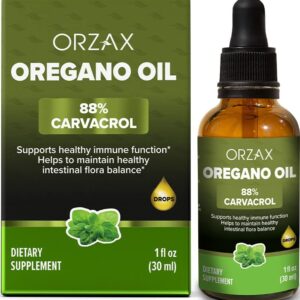 ORZAX Oregano Oil Drops, 1 Fl Oz (30 ml), Wild Oregano Oil with 88% Carvacrol, Helps Immune Support, 200 Day Supply