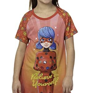 INTIMO Miraculous: Tales of Ladybug & Cat Noir Girls' Nightgown Sleep Pajama Shirt (10/12)