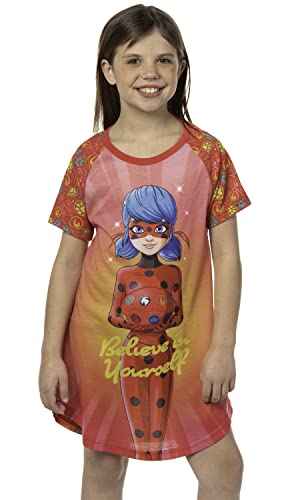 INTIMO Miraculous: Tales of Ladybug & Cat Noir Girls' Nightgown Sleep Pajama Shirt (10/12)