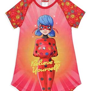 INTIMO Miraculous: Tales of Ladybug & Cat Noir Girls' Nightgown Sleep Pajama Shirt (10/12)