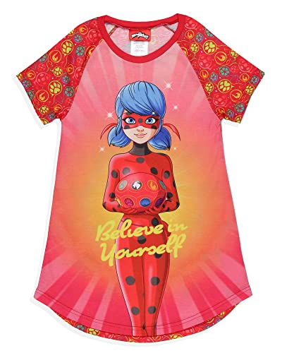 INTIMO Miraculous: Tales of Ladybug & Cat Noir Girls' Nightgown Sleep Pajama Shirt (10/12)