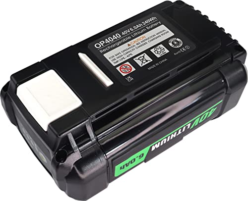 AN·GWEL 40V 6.0Ah Repalcement Battery Compatible with Ryobi 40-Volt Battery Power Tools OP4040 OP4026 OP4030 OP4050 OP4060A Ryobi 40V Repalcement Battery Pack