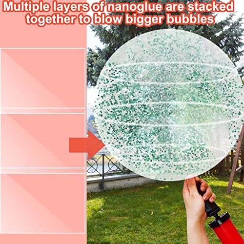 BABORUI Nano Bubbles Tape Kit, Nano Bubble Tape Toy Kit with Glitter and Inflator, Double Sided Super Elastic Bubble for Kids Girls Adult Party Favors Gifts Fidget Toy Craft