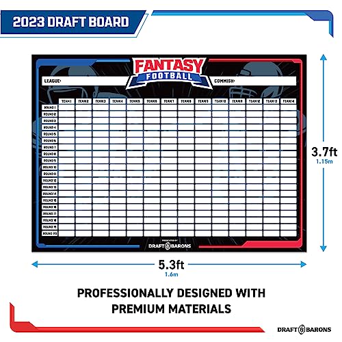 Fantasy Football Draft Board 2023-2024 Kit – Extra Large Set with 496 Player Labels – Premium Color Edition