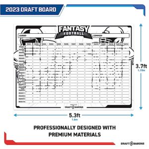 Fantasy Football Draft Board 2023-2024 Kit – Extra Large Set with 496 Player Labels - Black & White Edition