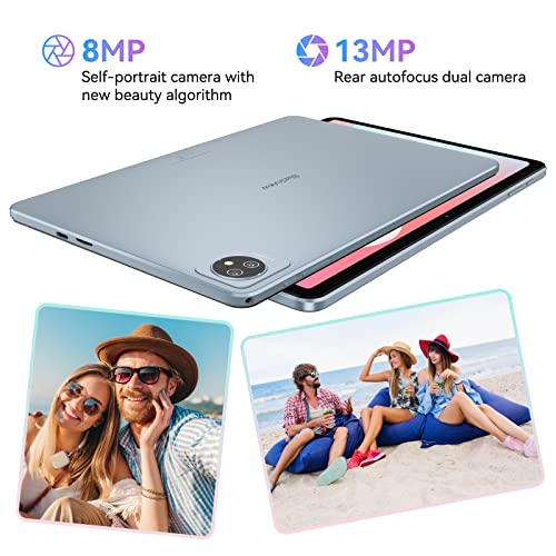 Blackview Tablet Android 12 Tab 8 WiFi Tablets 10.1 Inch 7GB(4+3 Expand) RAM+64GB/1TB ROM Quad Core Processor 6580mAh 1280×800 HD+IPS Display 13MP+8MP Daul Camera WiFi 6 BT 5.0 GMS Blue