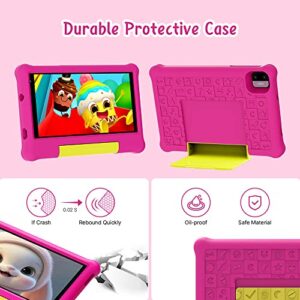 7 inch Android 13 Kids Tablet with Convertible Shockproof Case-Stand, 2GB RAM, 32GB ROM, 2MP Camera, G-Sensor, 3000mAh Battery & Parental Controls - Perfect Choice for Smart Learning & Play (Pink)