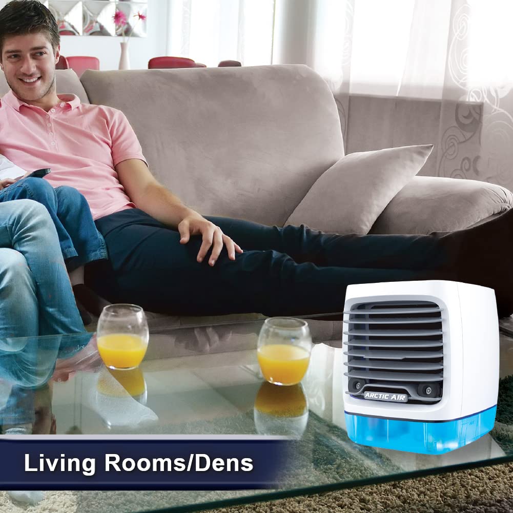 Arctic Air Chill Zone Evaporative Cooler with Hydro-Chill Technology, Portable Fan with 4 Adjustable Speeds, 8-Hour Cooling, Fan for Bedroom, Living Room, Basement, Office & More