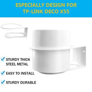 TP-Link Deco X55 Wall Mount Bracket ，3-Pack Sturdy Metal Made Mount Stand Holder Compatible with TP-Link X55 WiFi 6 Mesh WiFi System (White)