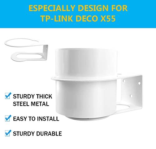TP-Link Deco X55 Wall Mount Bracket ，3-Pack Sturdy Metal Made Mount Stand Holder Compatible with TP-Link X55 WiFi 6 Mesh WiFi System (White)
