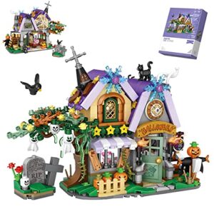 loz silan halloween haunted house mini bricks building toys - 783 pieces ghost vampire building kit for kids, halloween displayable model haunted house party gift for boy girl 6-12 years old