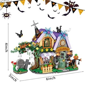 Loz Silan Halloween Haunted House Mini Bricks Building Toys - 783 Pieces Ghost Vampire Building Kit for Kids, Halloween Displayable Model Haunted House Party Gift for Boy Girl 6-12 Years Old