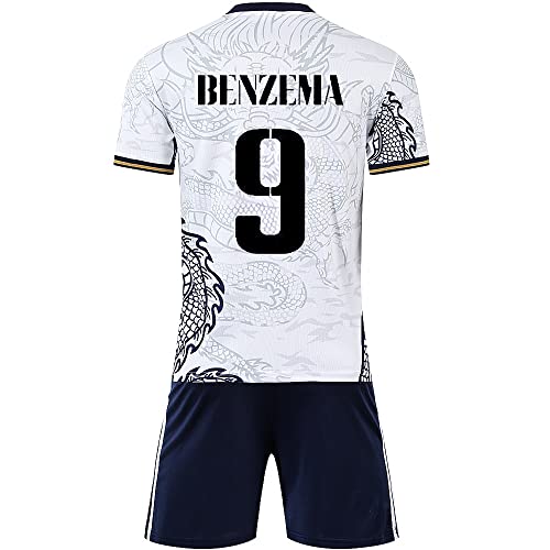 Casmyd Kids France Soccer Jersey+Shorts World Cup #9 Benze’Maa Football Team Sports Fan Shirt Kit for Boys Girls Youh