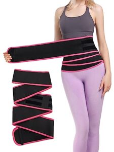 shineqin waist trainer for women waist trimmer lower belly fat tummy wrap belt plus size waist wraps for stomach black