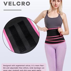 Shineqin Waist Trainer for Women Waist Trimmer Lower Belly Fat Tummy Wrap Belt Plus Size Waist Wraps for Stomach Black