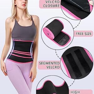 Shineqin Waist Trainer for Women Waist Trimmer Lower Belly Fat Tummy Wrap Belt Plus Size Waist Wraps for Stomach Black