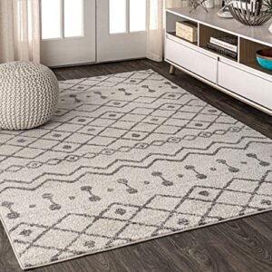 JONATHAN Y MOH208B-8 Aksil Moroccan Beni Souk Indoor Farmhouse Area, 8 ftx10 ft & MOH200A-8 Amir Moroccan Beni Souk Indoor Area-Rug Bohemian Farmhouse Rustic Geometric Easy, 8x10, Cream, Black