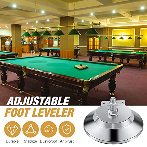 Hicarer 8 Pieces Billiard Pool Table Leg Levelers Adjustable Leveling Feet Leveling Risers Furniture for Football Soccer Game Table 5 Inch Cabinets Metal Heavy Duty Cabinets Legs