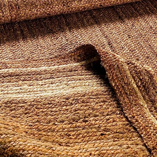 Taylor & Logan Prima Natural Fiber Jute Area Rug 8' x 10' - Braided Indoor Jute Rug - Natural Area Rugs