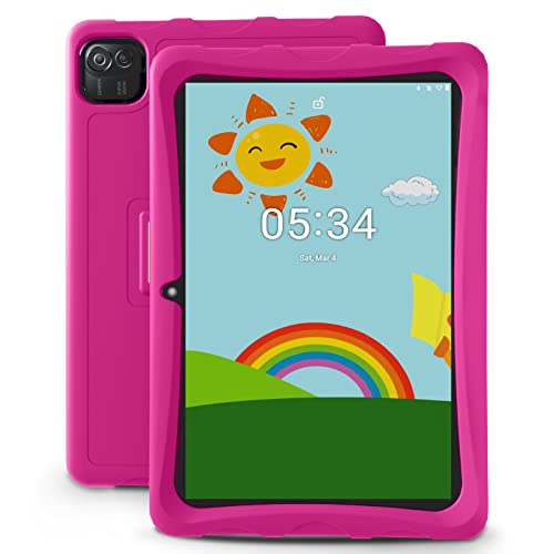 Tablet 10 inch Android 11 Tablet for Kids 2023 Latest Update Processor with3GB+64GB Storage, Dual Cameras, WiFi, Bluetooth, GPS, 512GB Expansion Support, IPS 2.5D (G+G) Full HD Display(Pink)