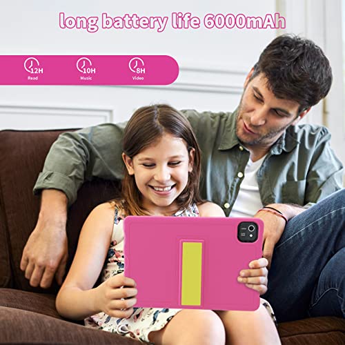 Tablet 10 inch Android 11 Tablet for Kids 2023 Latest Update Processor with3GB+64GB Storage, Dual Cameras, WiFi, Bluetooth, GPS, 512GB Expansion Support, IPS 2.5D (G+G) Full HD Display(Pink)