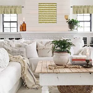 RainbowDay Valance Curtain Elegant Decorative Rod Pocket Valances White Gold Stripes Window Curtain Valance for Kitchen Bathroom Bedroom Basement Cafe,1 Panel 54x18 Inch