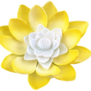 JAVAJU 4pcs Wedding Decor Floating Pond Lights Flower Floating Lights Fleur De Lis Decor Lilly Pads Flower Pool Light Chinese Wedding Decoration Floating Flowers for Pool Buddha Lamp Lily