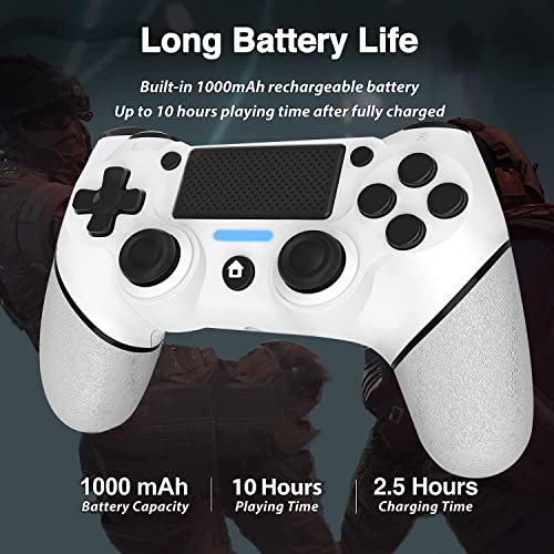 MAOMIEMIE PS-4 Controller, PS-4 Controller Wireless for Play-Station 4/3/Pro/Slim/PC, Wireless PS-4 Remote Controller with Dual Vibration/Turbo/Touch Pad/6-Axis Motion