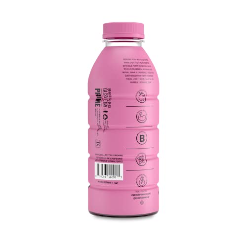 Prime Hydration Drink Sports Beverage "STRAWBERRY WATERMELON," Naturally Flavored, Caffeine Free, 10% Coconut Water, 250mg BCAAs, B Vitamins, Antioxidants, 834mg Electrolytes, Only 20 Calories per 16.9 Fl Oz Bottle (Pack of 12)