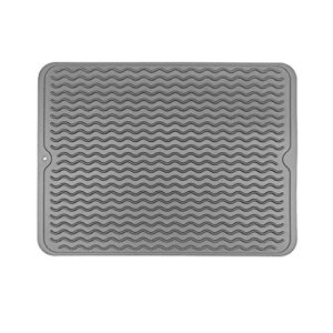 dish drying mats for kitchen counter: silicone heat resistant quick dry pad for washing dishes, eco friendly food grade silicone drying mat, drying mat for coffee machine dish rack