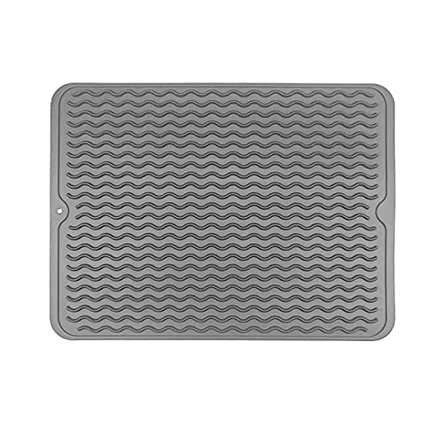 Dish Drying Mats for Kitchen Counter: Silicone Heat Resistant Quick Dry Pad for Washing Dishes, Eco Friendly Food Grade Silicone Drying Mat, Drying Mat for Coffee Machine Dish Rack