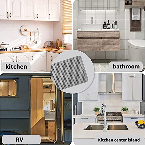 Dish Drying Mats for Kitchen Counter: Silicone Heat Resistant Quick Dry Pad for Washing Dishes, Eco Friendly Food Grade Silicone Drying Mat, Drying Mat for Coffee Machine Dish Rack