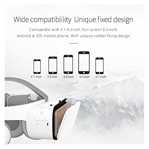 DOHV Virtual Reality Z6 Casque Helmet 3D VR Glasses Virtual Reality Bluetooth Headset for Smartphone Smart Phone Goggles Viar Binoculars (Color : with White 032)