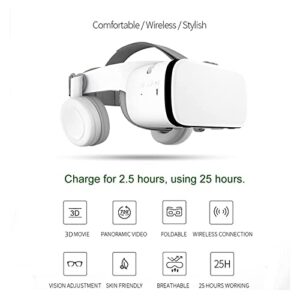 DOHV Virtual Reality Z6 Casque Helmet 3D VR Glasses Virtual Reality Bluetooth Headset for Smartphone Smart Phone Goggles Viar Binoculars (Color : with White 032)