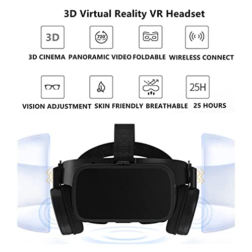 DOHV Virtual Reality Z6 Casque Helmet 3D VR Glasses Virtual Reality Bluetooth Headset for Smartphone Smart Phone Goggles Viar Binoculars (Color : with White 032)