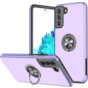 galaxy s22 plus case for samsung galaxy s22 plus case military grade shockproof built-in ring holder kickstand car mount armor heavy duty protective case for galaxy s22+ plus phone case (purple)
