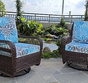 JMGBird Outdoor Chair Cushion Tufted Pillow, Deep Seat Chair Cushion Set 22"x22" Outdoor Cushions for Patio Furniture